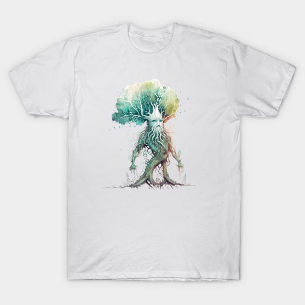 Tree Ent - Watercolor Art - White - Fantasy T-Shirt by Fenay-Designs